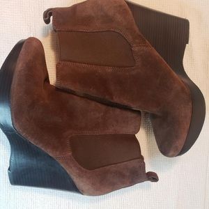 Michael Kors Shoes Suede Wedge Ankle Boots